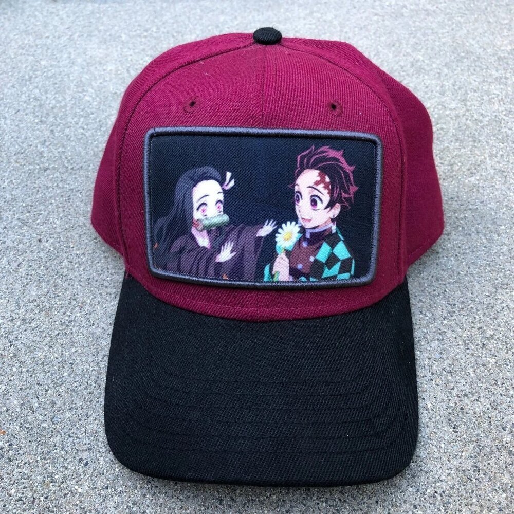 Demon Slayer Kimetsu no Yaiba Snapback Hat Men's Red Anime Manga Cap​